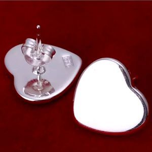 Women's .925 Sterling Silver Heart Stud Earrings